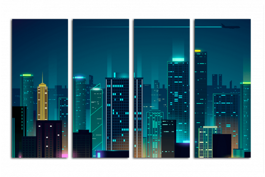 Модульная картина Ночной город